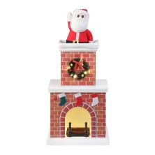 Мистер Рождество Анимированный Санта в декоре пола у камина Mr Christmas