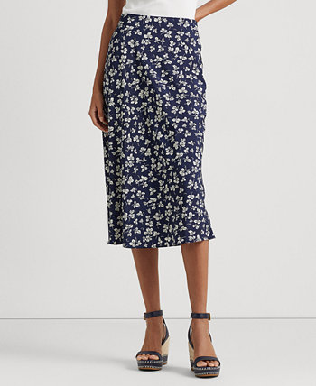 Женская юбка из крепа с принтом в виде листьев Ralph Lauren