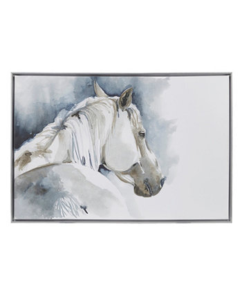Дерби, украшенная вручную лошадь в рамке, холст, настенное искусство INK+IVY