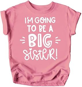 Olive Loves Apple Big Sister New Baby Reveal I'm Going to Be A Big Sister New Sibling Announcement T-Shirts and Raglans Olive Loves Apple