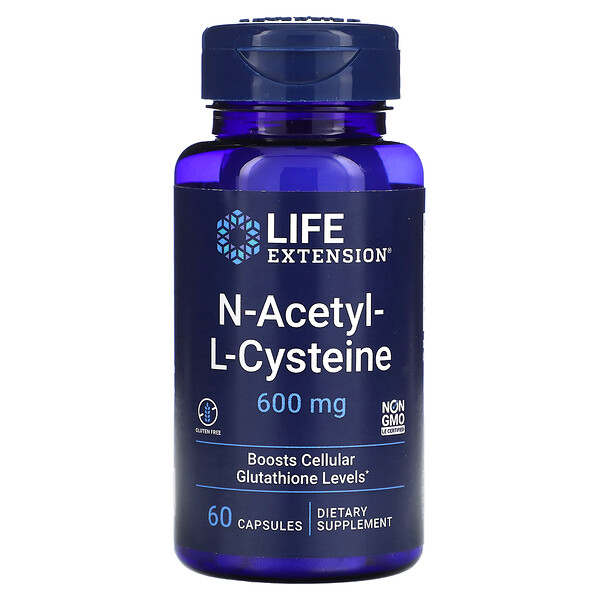 N-ацетил-L-цистеин, 600 мг, 60 капсул Life Extension
