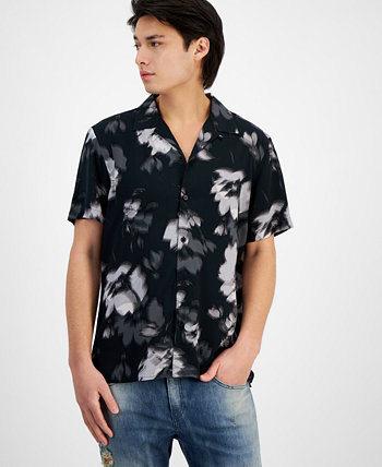 Мужская рубашка с воротником-стойкой и цветочным принтом, созданная для Macy's I.N.C. International Concepts