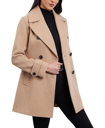 Pull&Bear belted faux leather trench coat in khaki