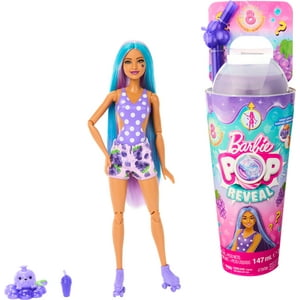 Barbie Pop Reveal Fruit Series Grape Fizz Doll, 8 Surprises Include Pet, Slime, Scent & Color Change Visit the Barbie Store