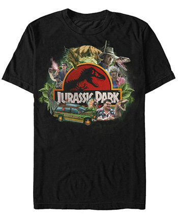 Мужская футболка с коротким рукавом для группового коллажа Jurassic Park