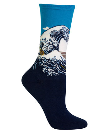 Женские модные носки с круглым вырезом Hokusai's Great Wave Hot Sox