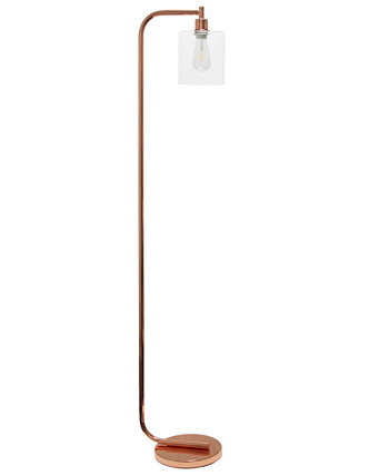 Промышленный железный фонарь в античном стиле, торшер со стеклянным плафоном Simple Designs