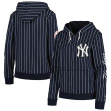 Женская темно-синяя куртка New Era в тонкую полоску с молнией во всю длину New York Yankees New Era x Staple