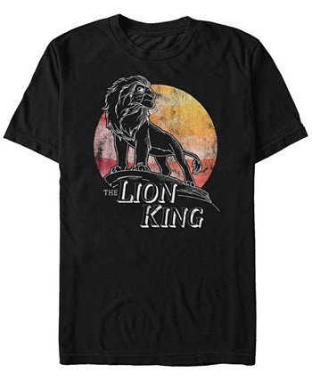 Мужская футболка с короткими рукавами Disney Simba In The Wind Pride Rock Outline Lion King