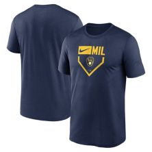Men's Nike Navy Milwaukee Brewers Home Plate Icon Legend Performance T-Shirt Nitro USA