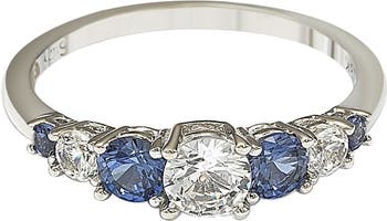 Серебряное кольцо с сапфиром и бриллиантами с 7 камнями - 1,75 карата Suzy Levian