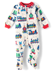 Baby And Toddler Boys Train Microfleece Footed One Piece Pajamas The Children`s Place