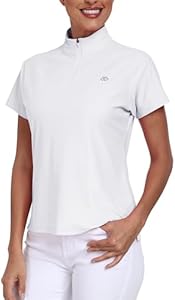 MoFiz Women's UPF 50+ Short Sleeve Golf Tennis Polo Shirt Zip Up Cooling Bowling Shirt Quick Dry Workout Active T-Shirt MoFiz