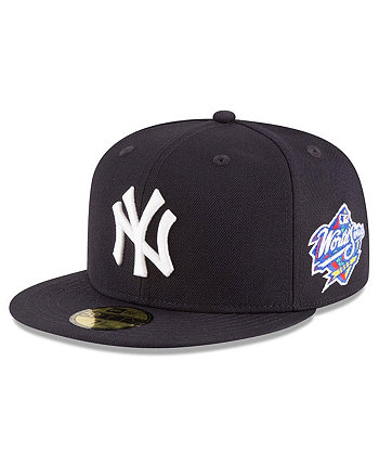 Мужская темно-синяя кепка New York Yankees World Series 1998, шерсть 59FIFTY, приталенная шляпа New Era