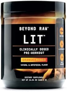 BEYOND RAW LIT | Clinically Dosed Pre-Workout Powder (Порошок) | Contains Caffeine, L-Citrulline, Beta-Alanine, and Nitric Oxide | Fruit Punch | 30 Servings (Порции) BEYOND RAW