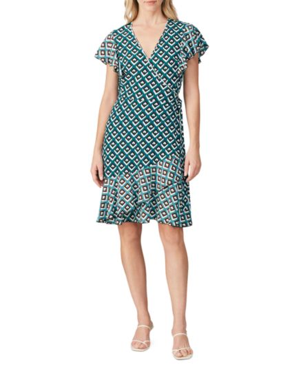 Avaya Geometric Wrap Dress Diane von Furstenberg