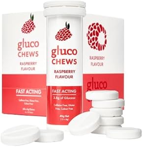 Glucology 6X Orange Glucochews (6 x 10) - Fast-Acting Glucose Chews, 3.8g Each - Boost Energy and Blood Sugar Levels - 10 Chews in Portable, Refillable Tube - Gluten-Free, Fat-Free, Caffeine-Free Glucology