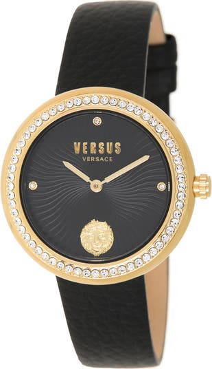 Женские часы Lea Crystal с кожаным ремешком, 35 мм Versus Versace