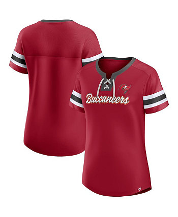 Красная женская футболка Tampa Bay Buccaneers Original State на шнуровке Fanatics