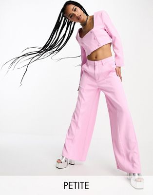 Суперширокие брюки Extro & Vert Petite нежно-розового цвета — часть комплекта Extro & Vert