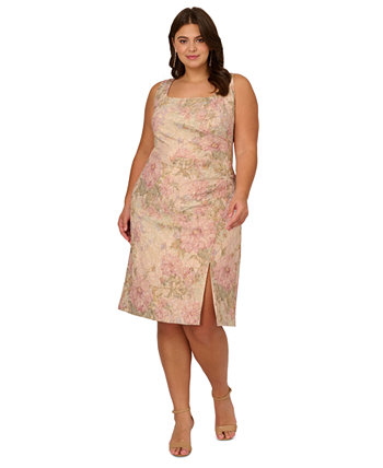 Фактурное платье-футляр больших размеров с цветочным принтом Adrianna Papell