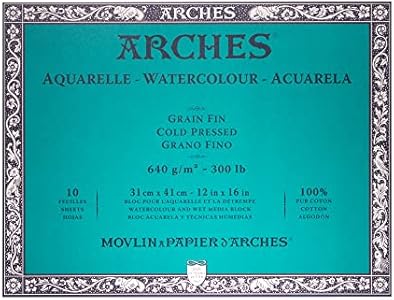 Arches Watercolor Block, Cold Press 12"X16", 10 Count Arches