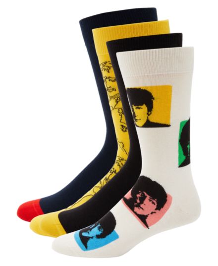 Подарочный набор из 4 носков для экипажа The Beatles Happy Socks