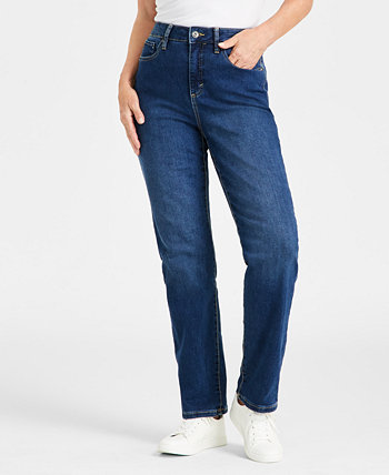 Petite High-Rise Natural Straight Jeans, Created for Macy's Style & Co
