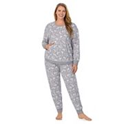 Пижама плюс размера Cuddl Duds из теплой ткани: топ с круглым вырезом и брюки-джоггеры Cuddl Duds