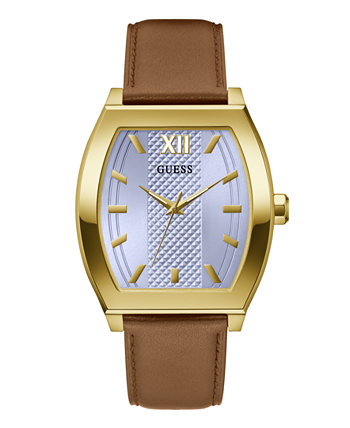 Мужские аналоговые коричневые часы из натуральной кожи 42 мм GUESS