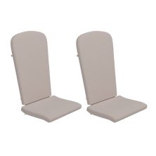 Merrick Lane Riviera Set Of 2 Indoor/Outdoor High Back Adirondack Chair Cushions with Elastic Strap and Water Resistant Covers in Gray Merrick Lane