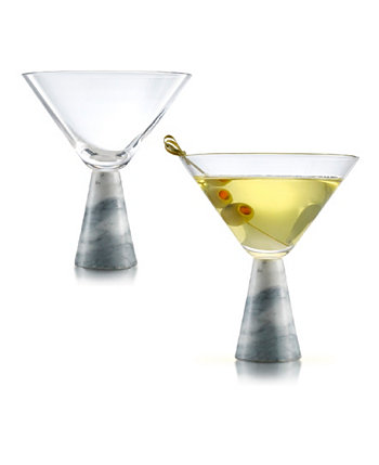 Мраморные бокалы для мартини, набор из 2 штук, 9 унций Qualia Glass