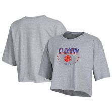 Серая женская укороченная футболка Champion Clemson Tigers Boyfriend Champion