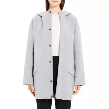 Straight-Cut Double-Faced Wool-Blend Parka Theory