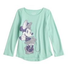 Girls 4-12 Disney Minnie Mouse Adaptive Long Sleeve High Low Glitter Graphic Tee by Jumping Beans® Disney/Jumping Beans