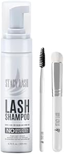 STACY LASH 6.76 fl.oz / 200ml Eyelash Extension Shampoo + Brush/Eyelid Foaming Cleanser/Wash for Extensions & Natural Lashes/Safe Makeup Remover/Supplies for Professional & Home Use STACY LASH