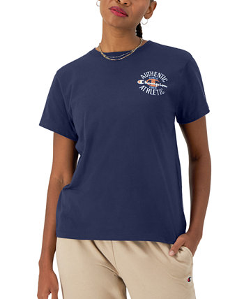 Женская классическая футболка с короткими рукавами и круглым вырезом с графическим принтом Champion