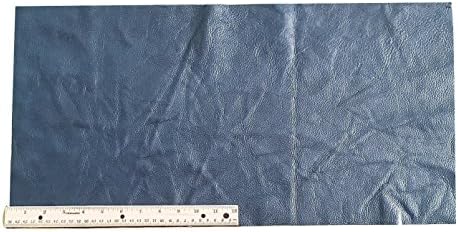 Upholstery Leather Piece Cowhide Navy Blue, 12" x 24", Light Weight, 2 Square Feet Dangerous Threads