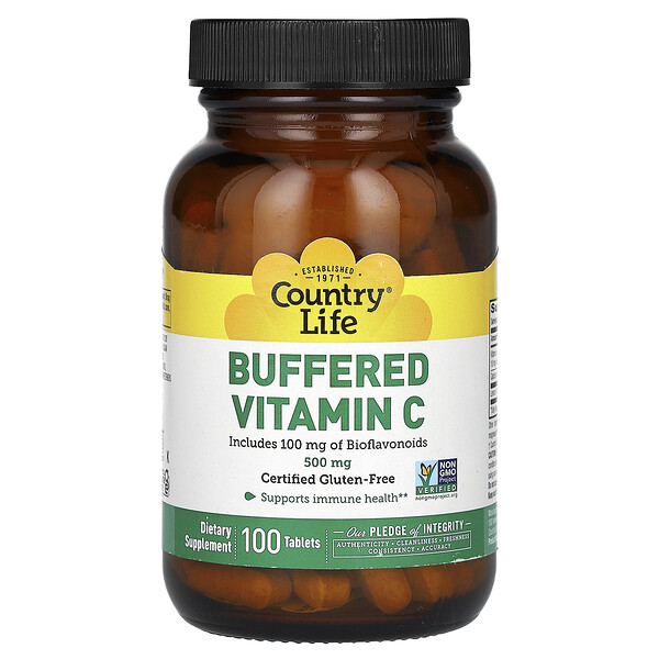 Буферизованный Витамин C, 500 мг, 100 таблеток - Country Life Country Life