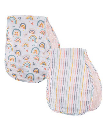 Baby Girls 2-Piece Muslin Rainbow Burp Cloth Set Stephen Joseph