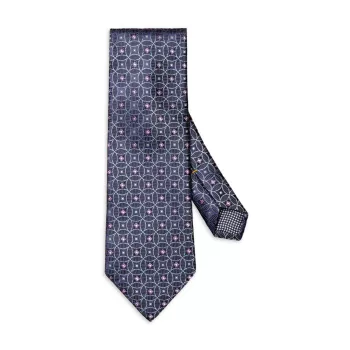 Жаккардовый шелковый галстук с геометрическим рисунком Eton