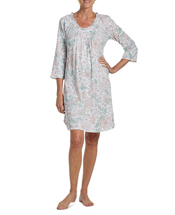 Женская ночная рубашка с длинными рукавами и цветочным принтом Miss Elaine