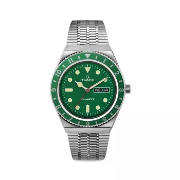 Часы Q Timex Reissue Green из нержавеющей стали 38 мм Timex
