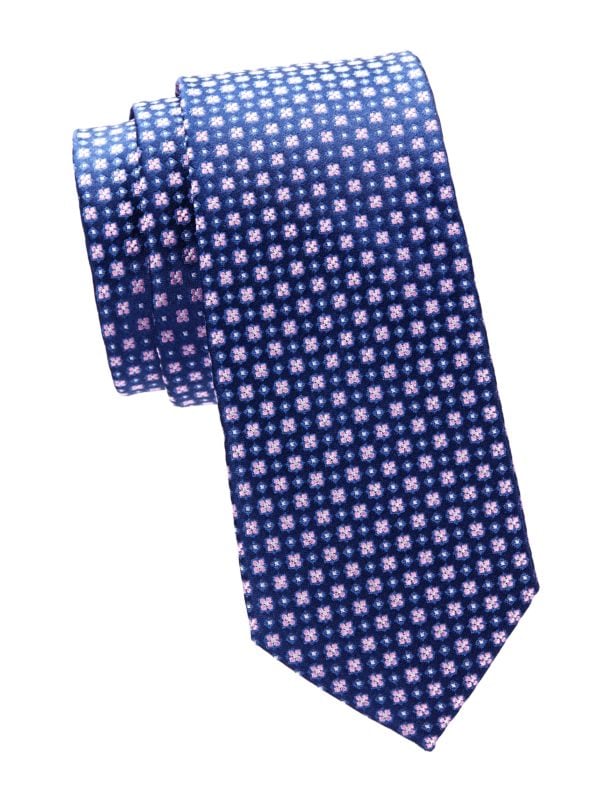 Шелковый жаккардовый галстук с цветочным принтом Saks Fifth Avenue