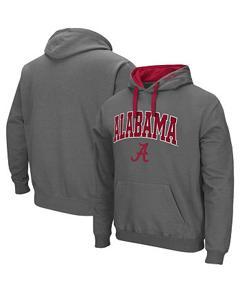 Мужской темно-серый пуловер с капюшоном Alabama Crimson Tide Big and Tall Arch и Logo 2.0 Colosseum