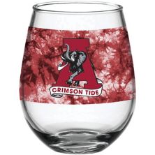 Alabama Crimson Tide 15oz. Vintage Tie-Dye Stemless Wine Glass Indigo Falls