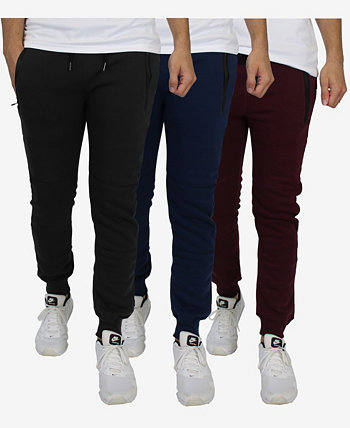 Мужские приталенные флисовые спортивные штаны для бега с термосвариваемыми карманами на молнии, упаковка из 3 шт. Blu Rock
