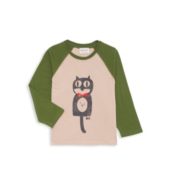 Little Kid's &amp; Kid's Cat O'Clock Raglan Sleeve T-Shirt Bobo choses