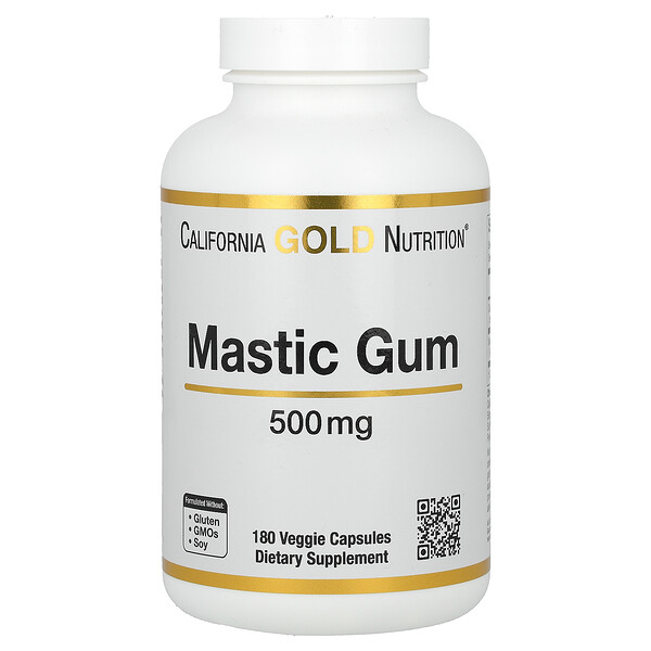 Мастиковая смола - 500 мг - 60 растительных капсул - California Gold Nutrition California Gold Nutrition