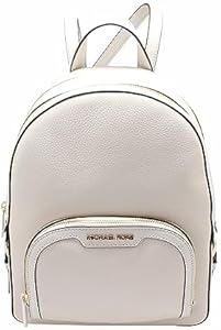 Michael Kors Jaycee Medium Pebbled Leather Backpack (Light Cream) Michael Kors